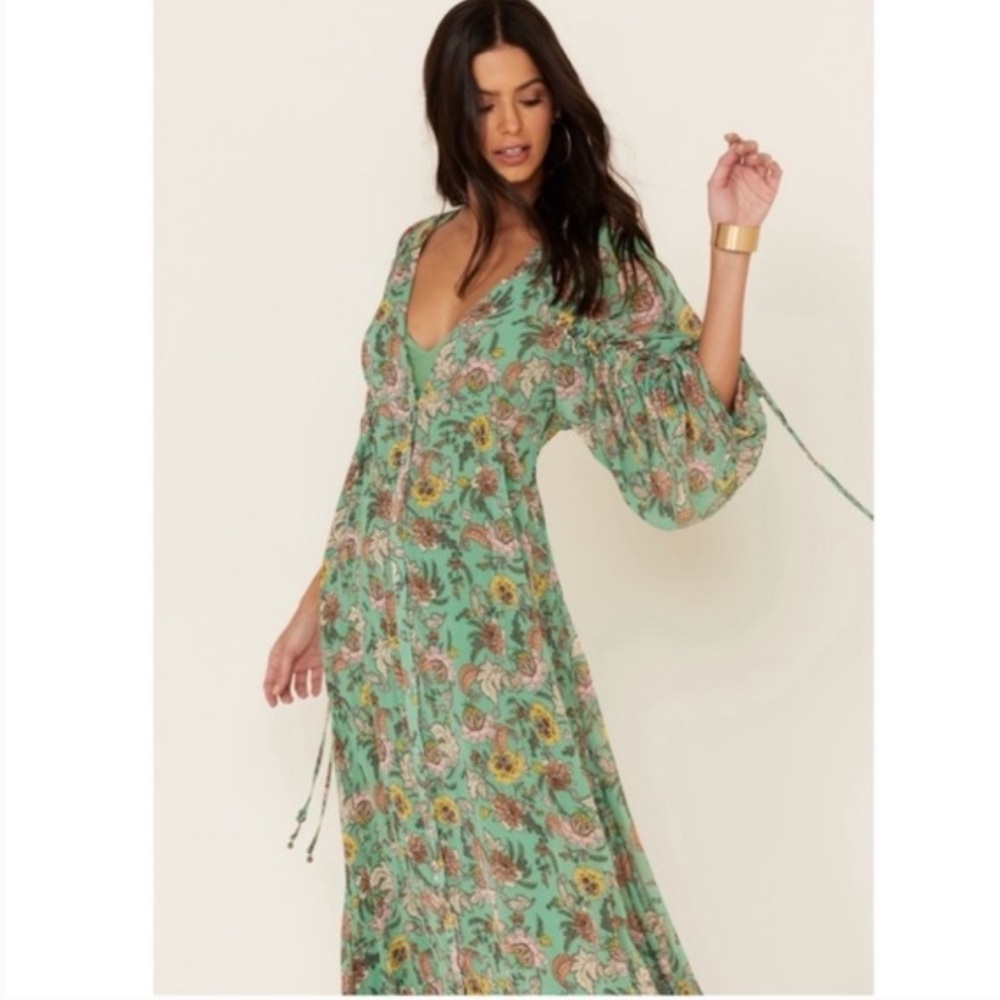 Free People Earthfolk Floral Maxi Dress in Green Combo - Picture 5 of 16